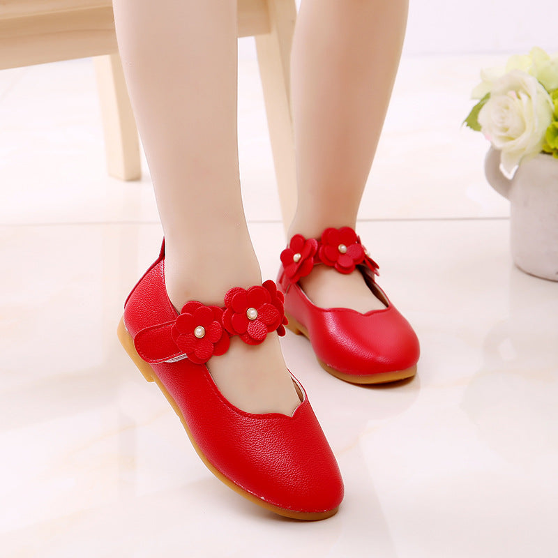 2021 Korean Girls Shoes Wholesale Children Shoes Shoes Shoes Flower Princess Baby Shoes on Behalf of Soybean