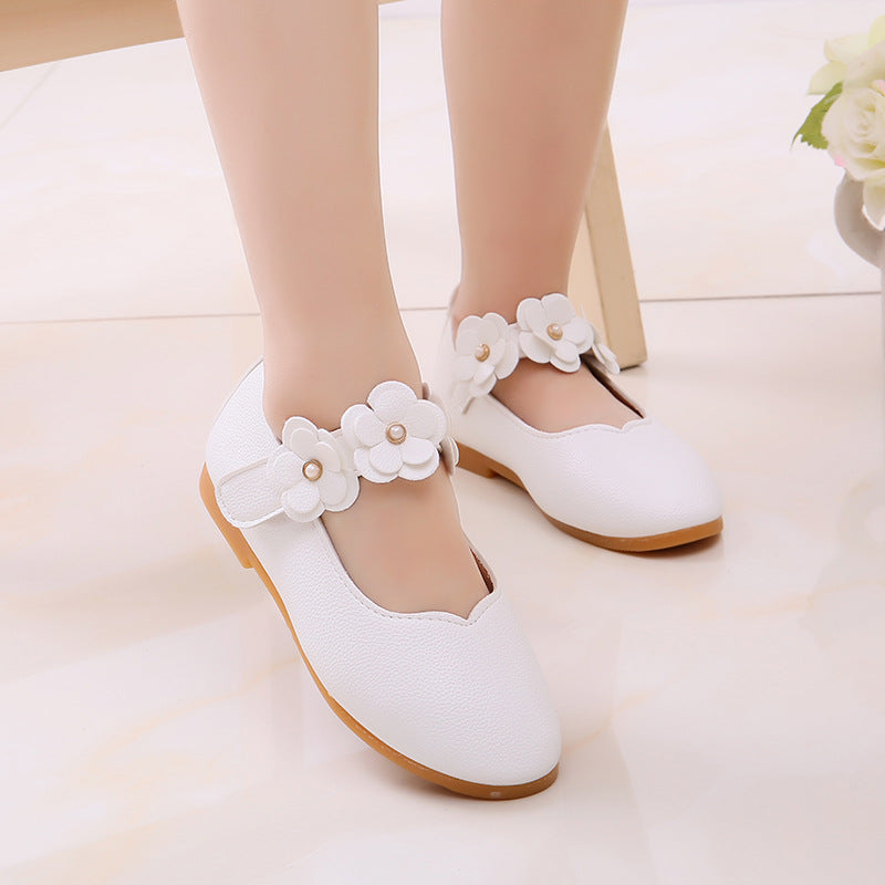 2021 Korean Girls Shoes Wholesale Children Shoes Shoes Shoes Flower Princess Baby Shoes on Behalf of Soybean
