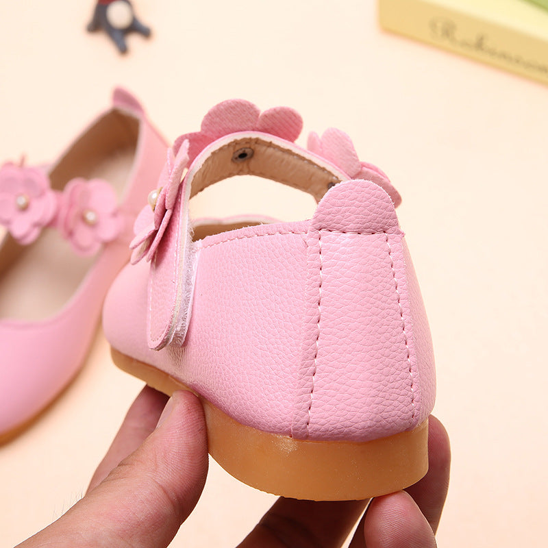 2021 Korean Girls Shoes Wholesale Children Shoes Shoes Shoes Flower Princess Baby Shoes on Behalf of Soybean