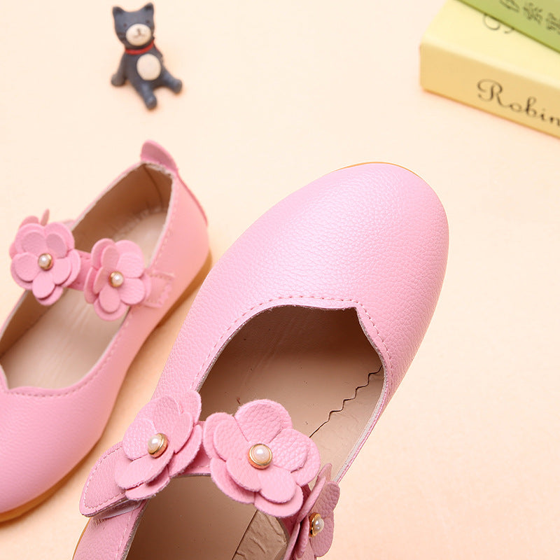 2021 Korean Girls Shoes Wholesale Children Shoes Shoes Shoes Flower Princess Baby Shoes on Behalf of Soybean