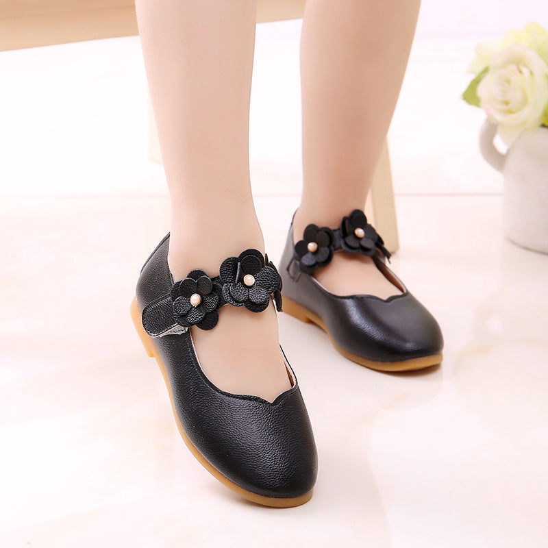 2021 Korean Girls Shoes Wholesale Children Shoes Shoes Shoes Flower Princess Baby Shoes on Behalf of Soybean