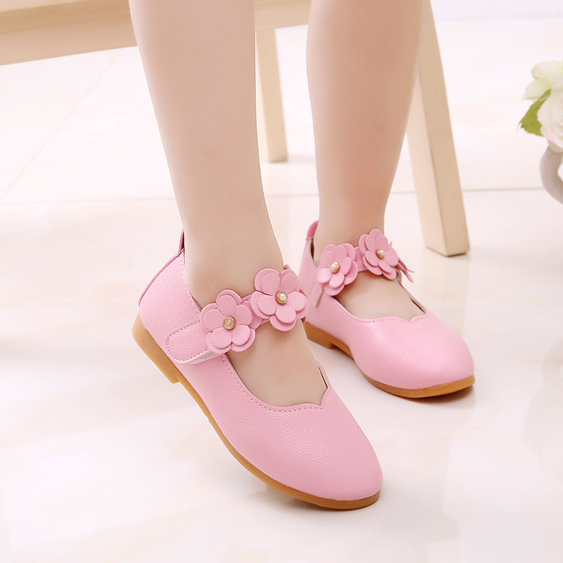 2021 Korean Girls Shoes Wholesale Children Shoes Shoes Shoes Flower Princess Baby Shoes on Behalf of Soybean