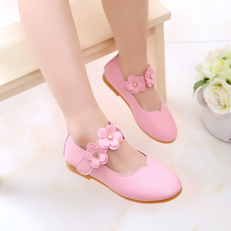 2021 Korean Girls Shoes Wholesale Children Shoes Shoes Shoes Flower Princess Baby Shoes on Behalf of Soybean