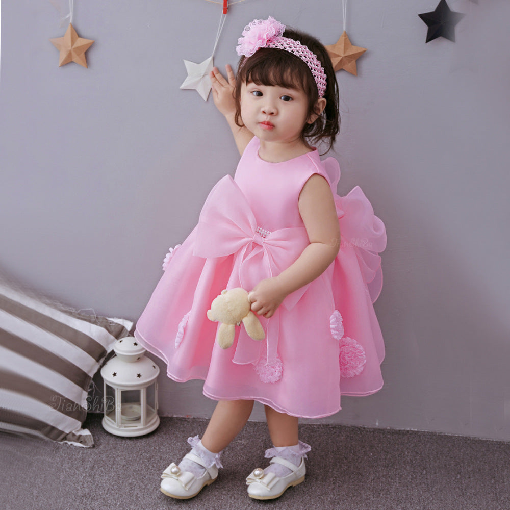 Spring/Summer Infant Baby Child Princess Dress - Pink Flower Girl Dress