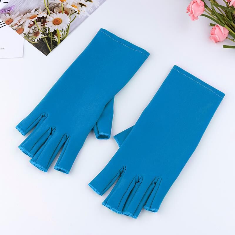 Manicure UV Protection Gloves - Half-Finger Design | Professional Nail Care Pair