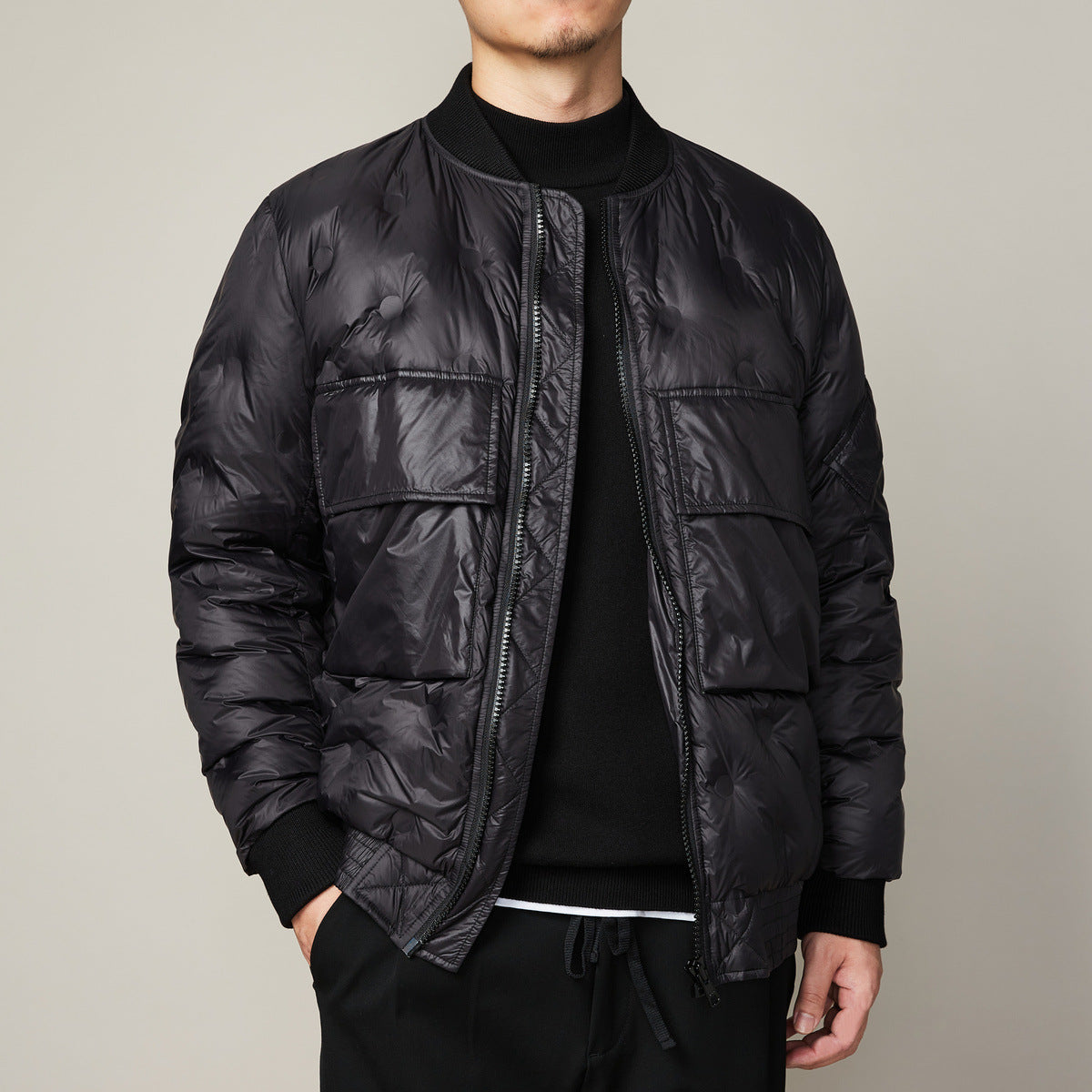 Nouveau Hiver Baseball col léger doudoune hommes gris canard vers le bas veste chaude