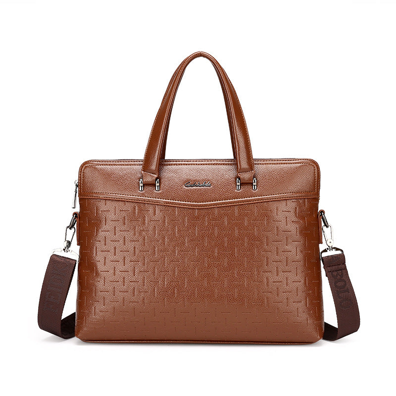 Sac de messager d'épaule d'ordinateur de document portatif d'affaires en cuir pour hommes