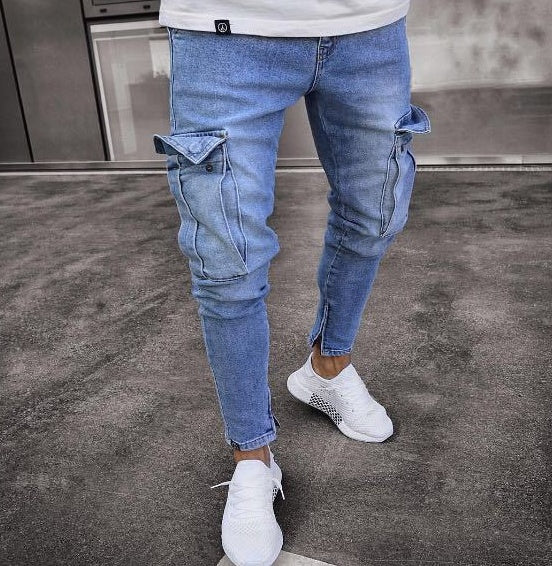Cargo Hole Denim Jeans Herr