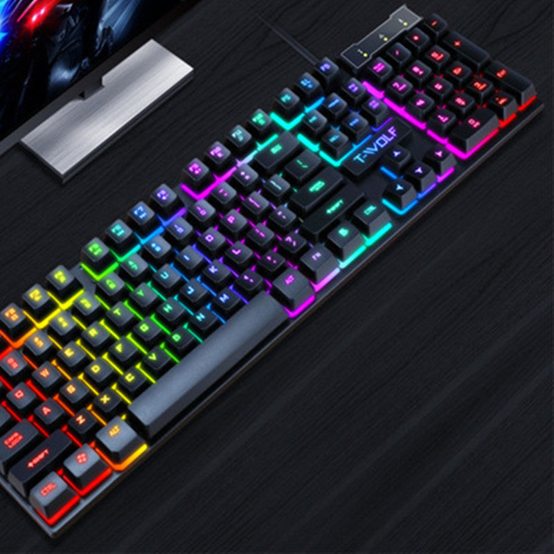 Gaming Usb Luminous Wired Keyboard Flytande Manipulator