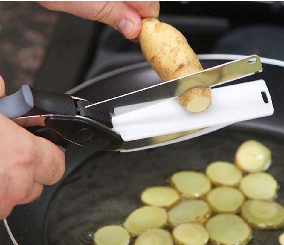 2 in 1 Stainless Steel Kitchen Knife Slicer Vegetable Slicer
