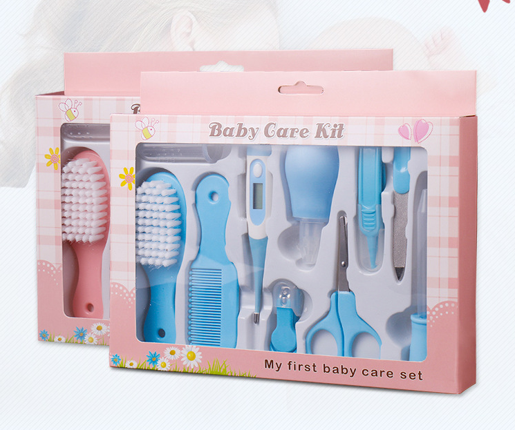 Maternal Infant Care Set - 10 Pieces Plastic Multi-Color Baby | Thermometer Feeding Nasal Manicure