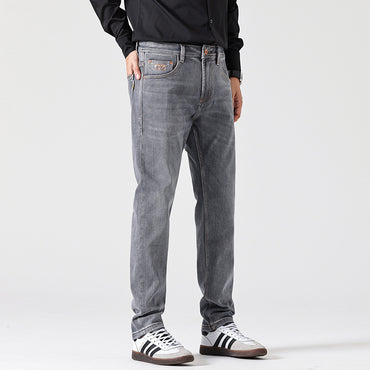 Classic Light Luxury Fit Slimming Retro Jeans Gray
