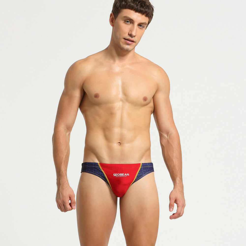 Color Matching Men Swimming Briefs
