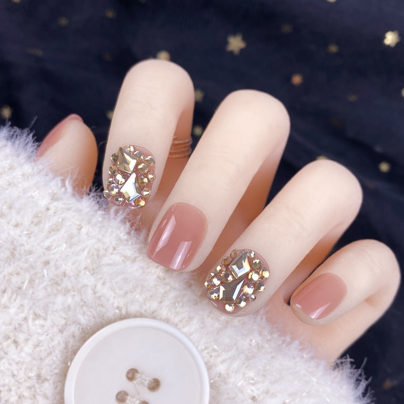 Champagne Gold Diamond Manicure Patches - ZD-101 Design | 24 Pieces 30g Set