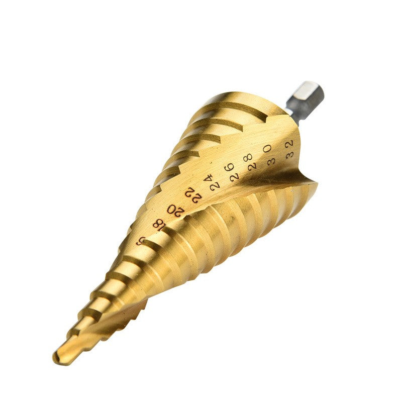 Titanium-plated Spiral Step Drill 4PC Set