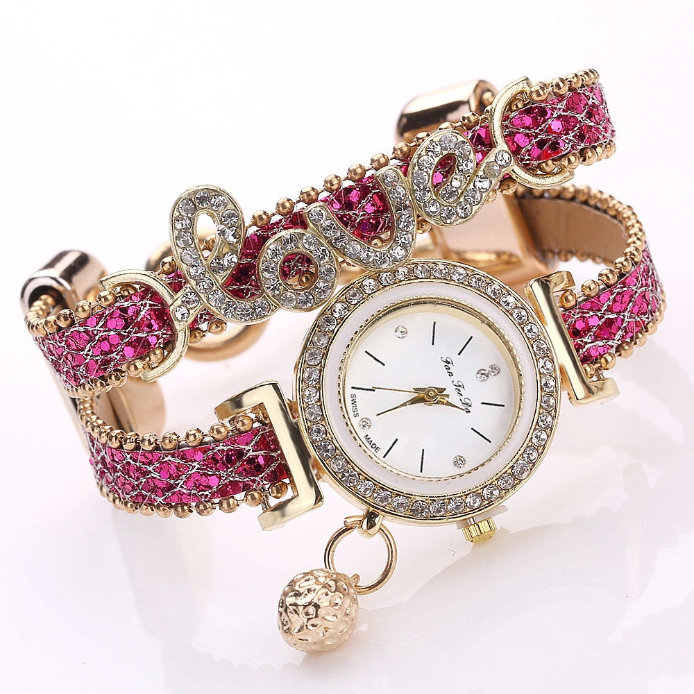 FanTeeDa marque femmes Bracelet montres dames montre strass horloge femmes mode robe montre-Bracelet Relogio Feminino cadeau