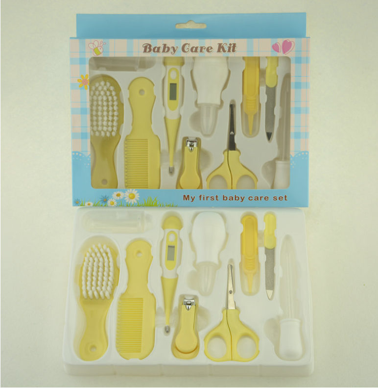 Maternal Infant Care Set - 10 Pieces Plastic Multi-Color Baby | Thermometer Feeding Nasal Manicure