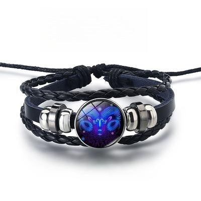 12 Constellations Luminous Armband Mode Nattlampa Punk Style Starry Sky Armband För Män Kvinnor Barn