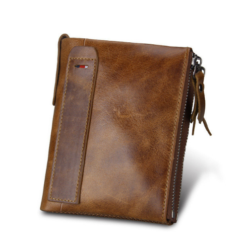 Portefeuille homme Portefeuille court homme Brosse antivol portefeuille cuir homme