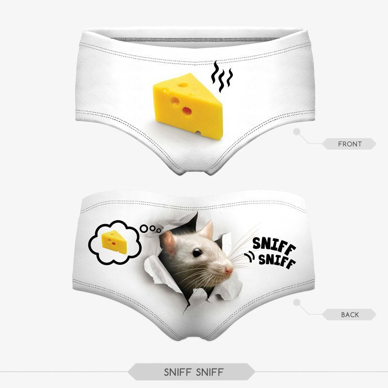3D Print Cat Cotton Underwear - Women's Seamless Briefs
