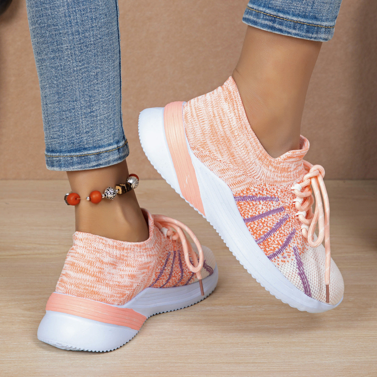 Women's Color-Matching Breathable Mesh Running Sneakers