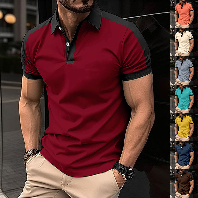 Herr Kortärmad Business-skjorta Sommar Casual Poloshirts
