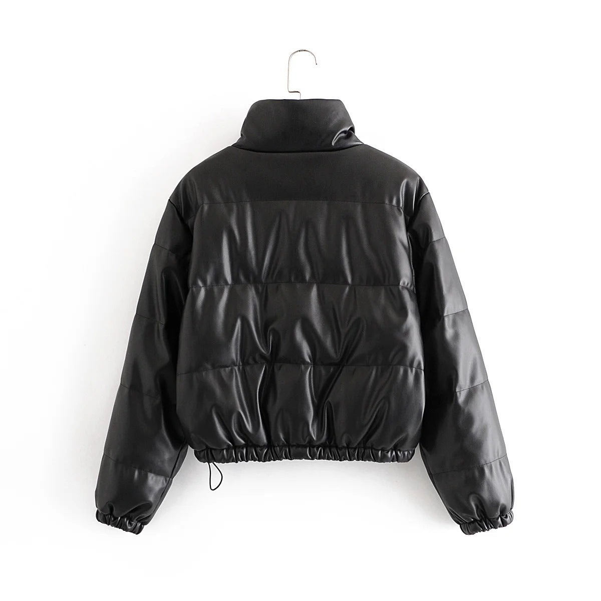 Veste en coton simili cuir