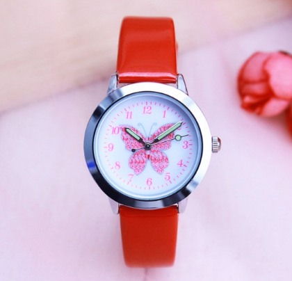 Children's Watches Kids Quartz Watch Student Girls Quartz-Watch Cute Colorful Butterfly Dial Waterproof Watch - Playful Educational Fun Adorable Vibrant Durable