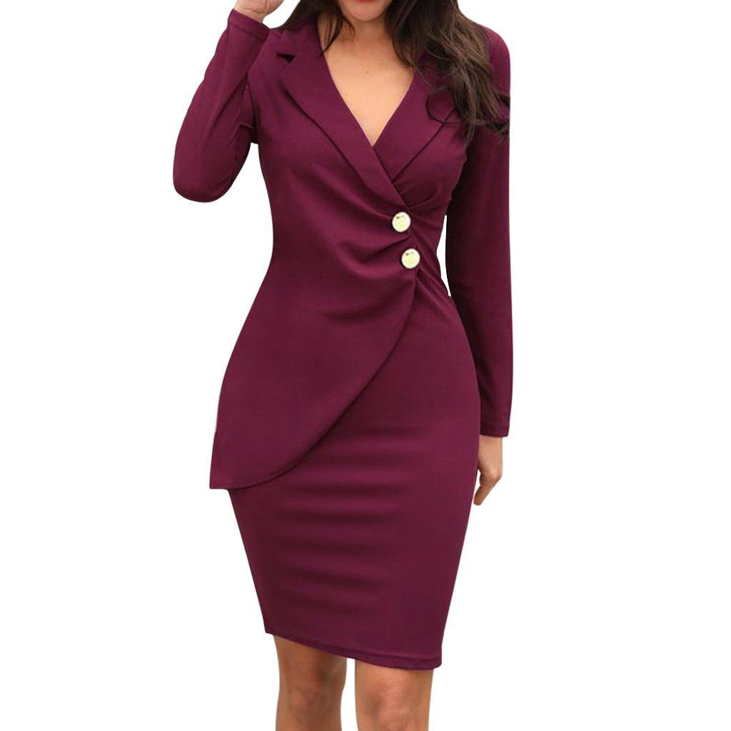 Robe boutonnée à manches longues sur les hanches
