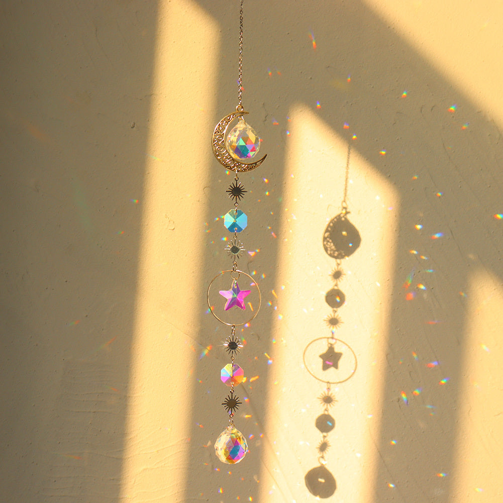 Summer Home Vacation - Suncatcher Crystal Sun and Moon Crystals Prism Rainbow