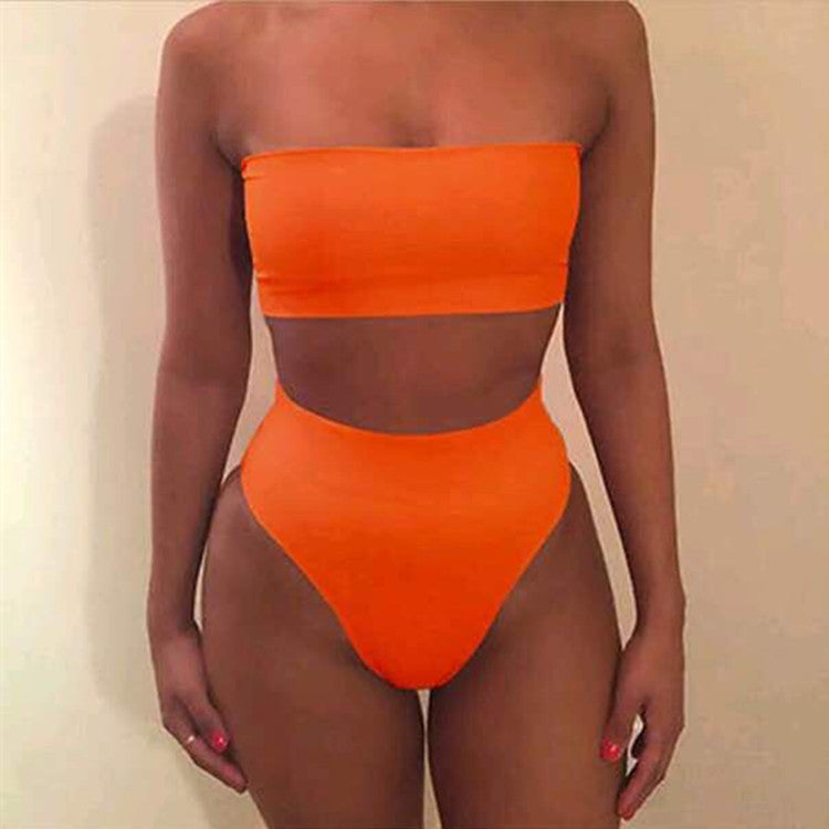 Professional Fast-Selling Explosive Edition Fashionable Breast Wrapped Triangle Shorts Bikini Split Swimsuit Sportswear - Nylon (6 Colors, S-XL, 90% Content)