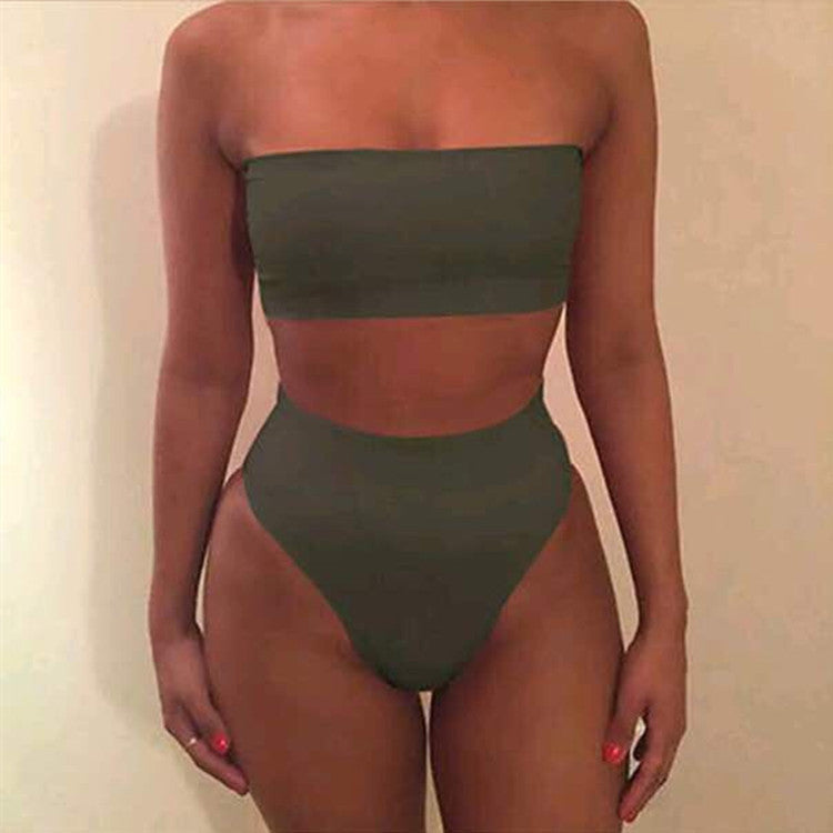 Professional Fast-Selling Explosive Edition Fashionable Breast Wrapped Triangle Shorts Bikini Split Swimsuit Sportswear - Nylon (6 Colors, S-XL, 90% Content)