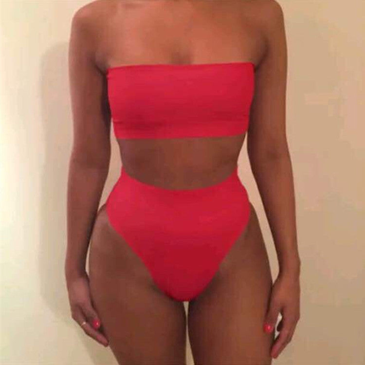 Professional Fast-Selling Explosive Edition Fashionable Breast Wrapped Triangle Shorts Bikini Split Swimsuit Sportswear - Nylon (6 Colors, S-XL, 90% Content)