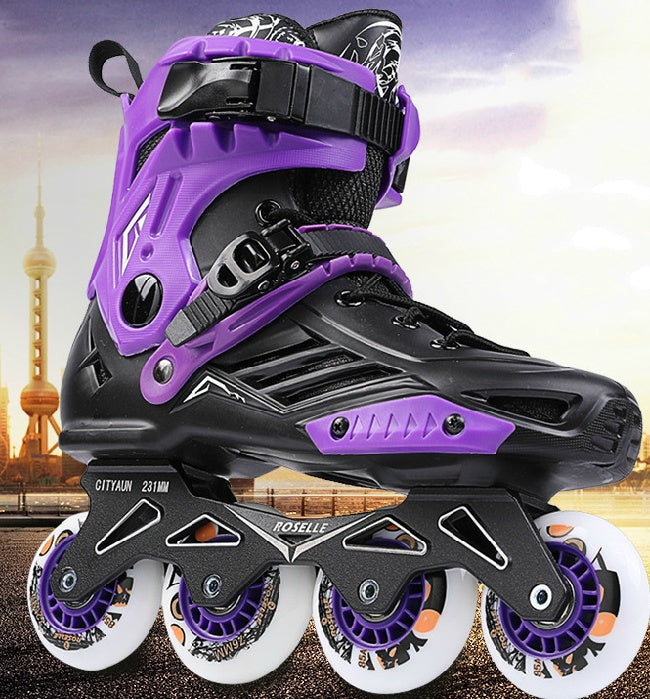 Vuxen Inline Roller Dkating Snygga platta skor för nybörjare