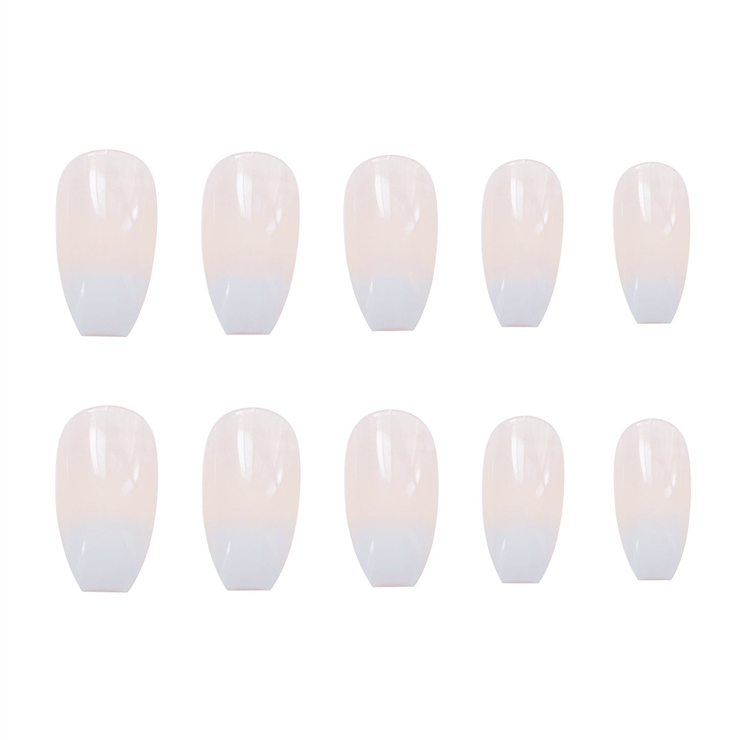 Ballet White Gradient Press-On Nails - 566 Design | 3-Year Shelf Life Professional