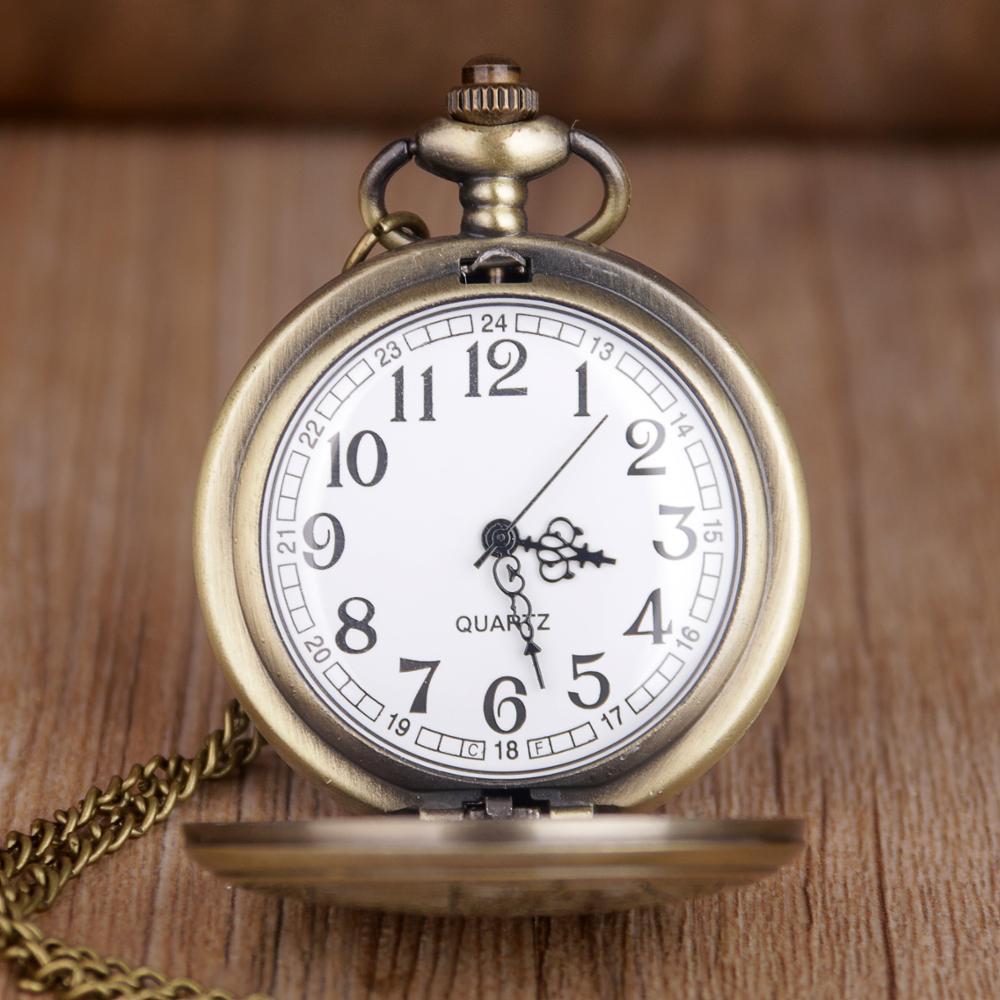 Retro Bronze Steampunk Quartz Pocket Watch Stainless Steel Chain Necklace 30cm For Men For Women With Gift Box - Vintage Intricate Stylish Unisex