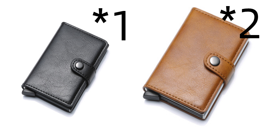 RFID Stöldskydd män Vintage plånbok aluminium metall handväska Läderfodral
