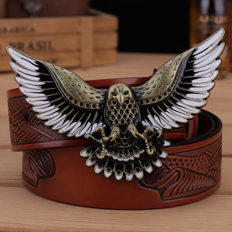 Men's Fashion Eagle Leather Belt - Commanding Presence