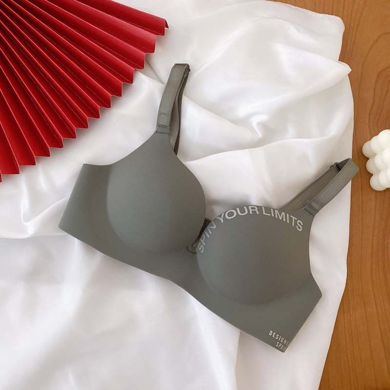 Soutien-gorge une pièce avec lettres britanniques, sans couture, sous-vêtements réglables sans fil pour femmes