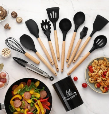 Silicone Kitchen Equipment Cooking Tools Set Heat Resistant Non-Stick Cooking Utensils Baking Tools