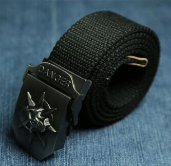 Men's Canvas Skull Metal Belt - Rebellious Edge