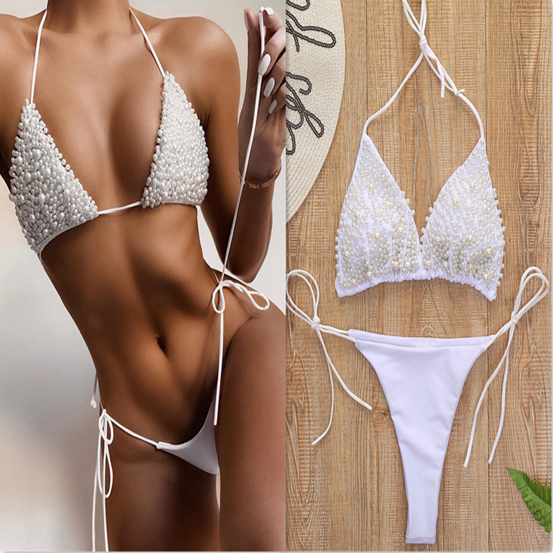 Professional Halter Mini Bikini Female Swimsuit Women Swimwear Two-Pieces - Polyester (Chest Pad Support, High-Quality Design, Perfect Figure Display)