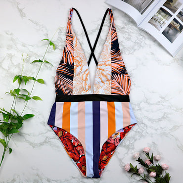 Professional Deep V One-Piece Sexy Swimsuit - Nylon Construction (S-XXL, Sports Trend, Swimming Wading)