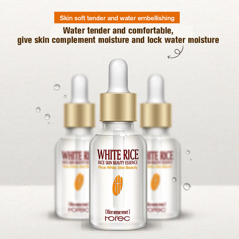 HOREC White Rice Whitening Serum Face Moisturizing Cream Anti Wrinkle Anti Aging Face Fine Lines Acne Treatment Hudvård 15ml