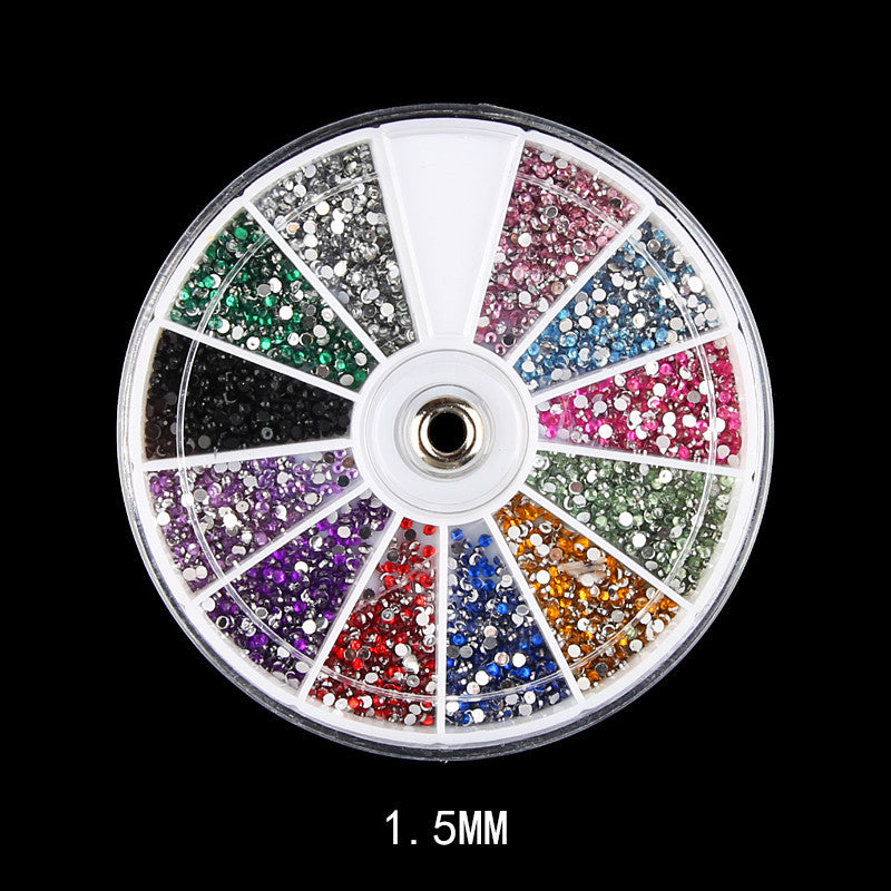 Professional Rhinestone Set - 12 Colors 1.5mm Domestic | Easy Application DIY Nail Decoration