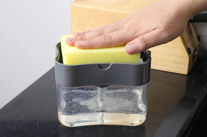 Multifunctional Soap Dispenser Sponge Caddy Non-Toxic Odorless Dispenser Kitchen Rack Creative Bathroom Washing Soap Storage Box