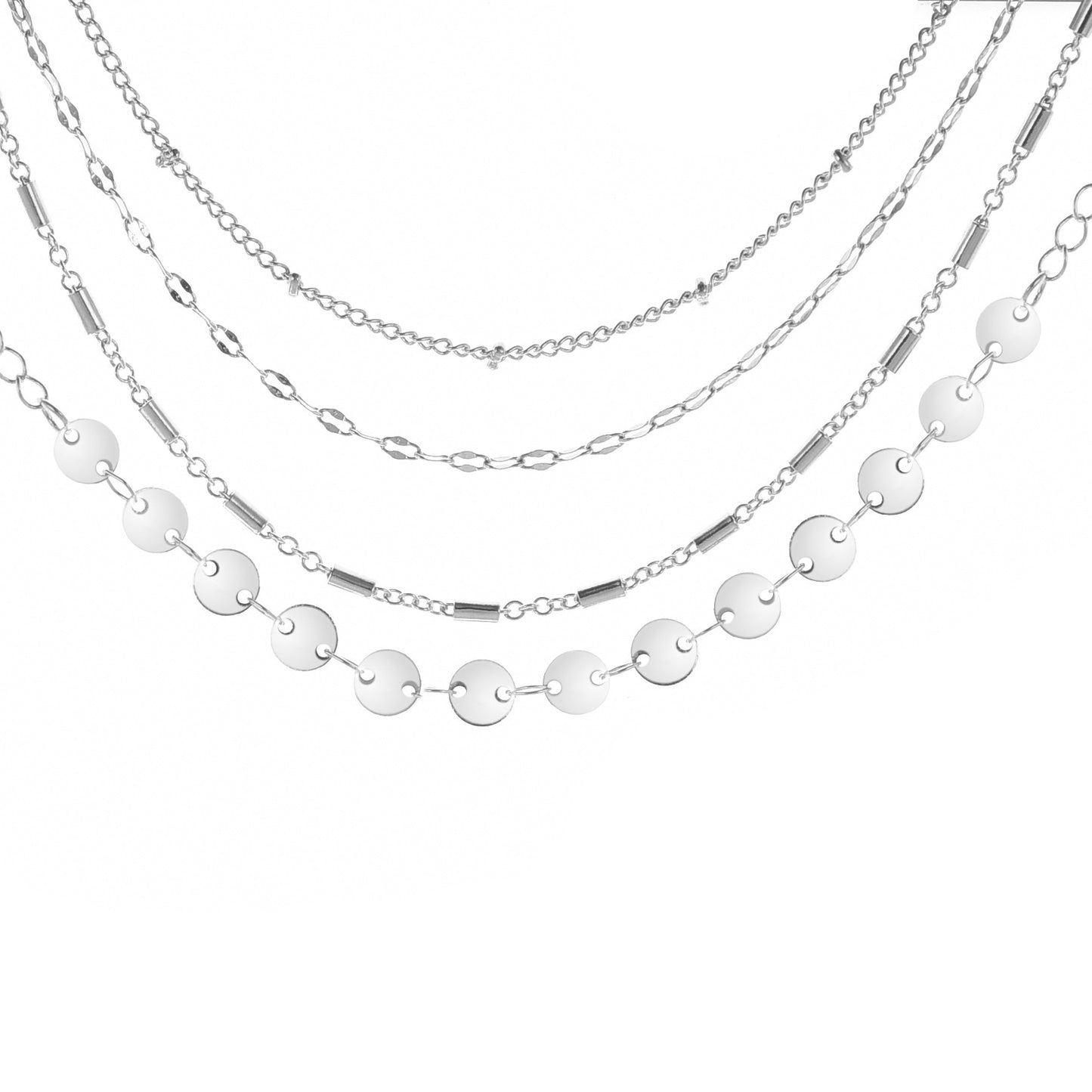 4-pack Set Armband Tube Chain Disc Spetsarmband