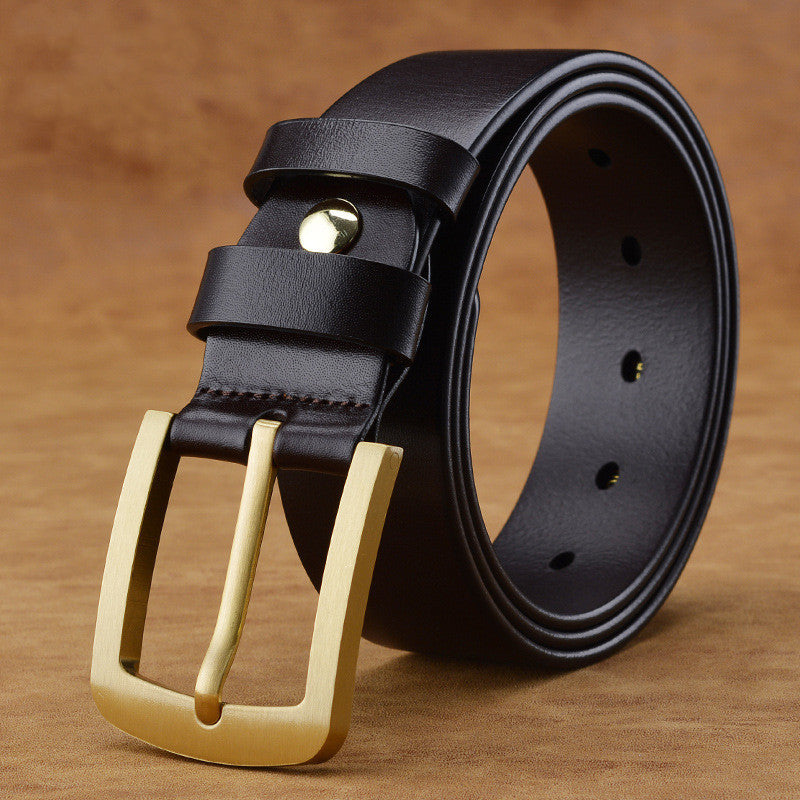 Men's Casual Retro Brass Pin Buckle Belt - Vintage Elegance