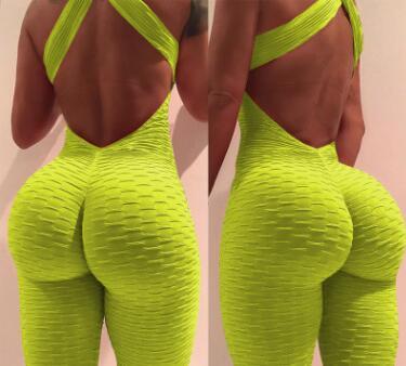 Combinaison de yoga Cross Design, survêtement dos nu, body complet