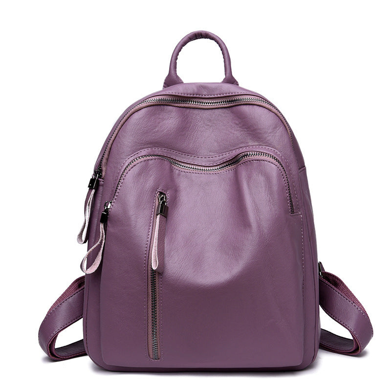 New Korean Ladies PU Backpack Fashion Tide All-Match Leisure Travel Backpack Bag